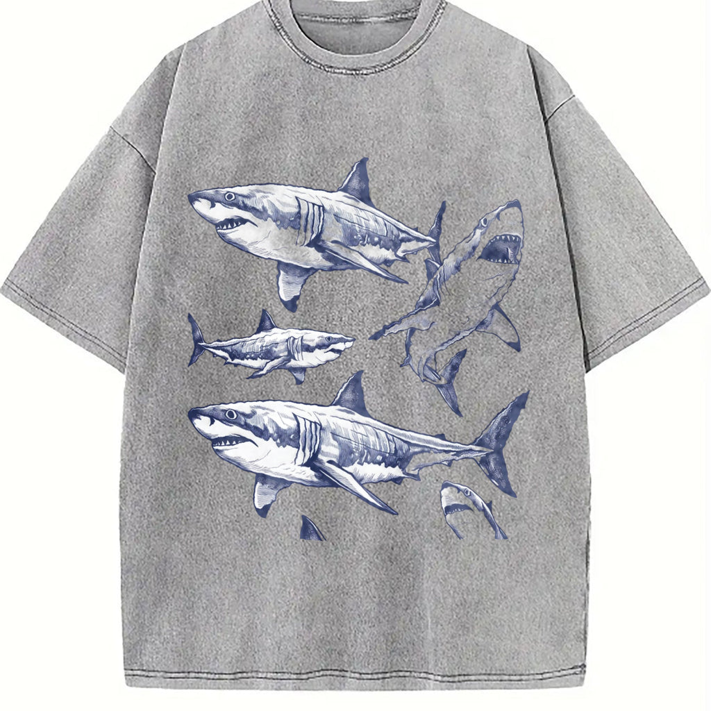 Shark 90s Tattoo Vintage Washed T-Shirt product image 5
