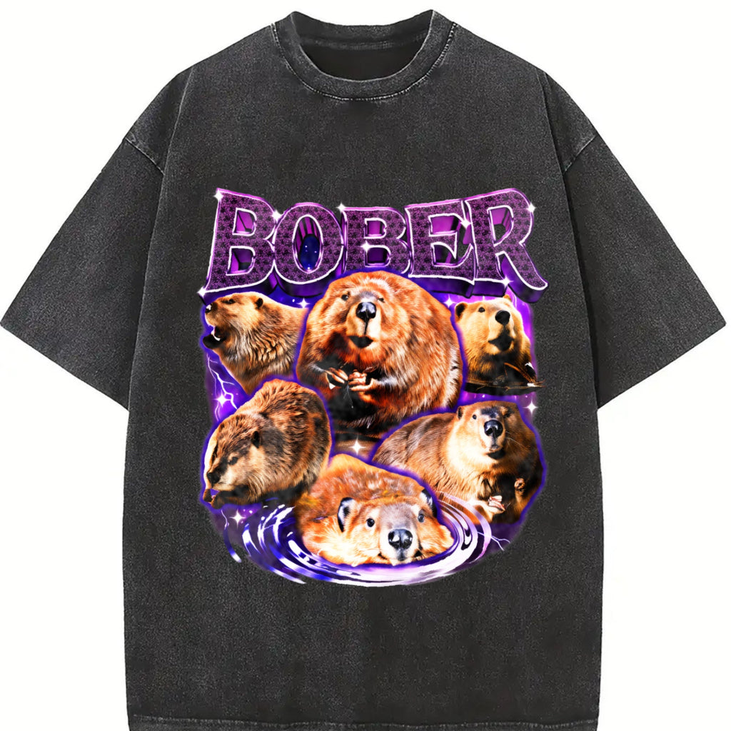 Bober Meme Vintage Washed T-Shirt product image 2