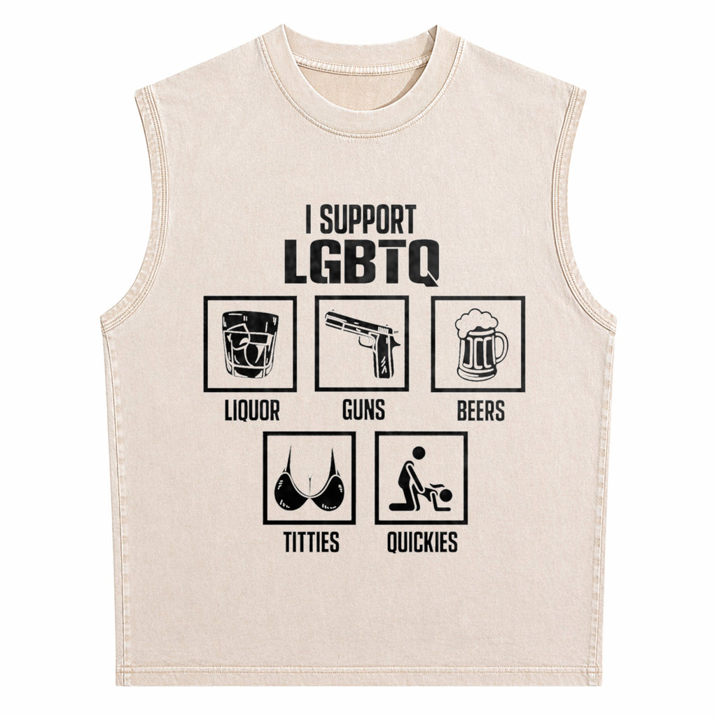 I Support Lgbtq Men's Washed Tank Top