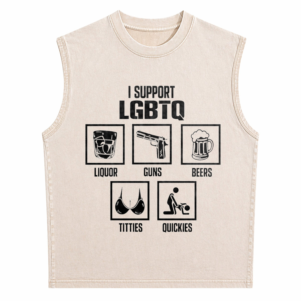 I Support Lgbtq Men's Washed Tank Top
