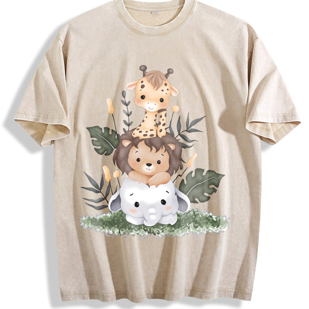 Summer Giraffe Vintage Washed T-Shirt product image 1