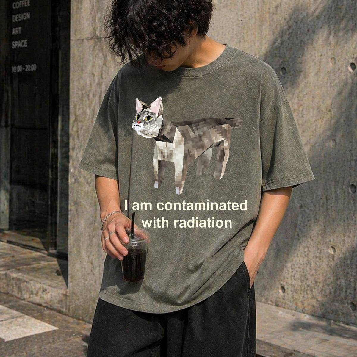 Contaminated With Radiation Vintage Washed T-Shirt product image 4