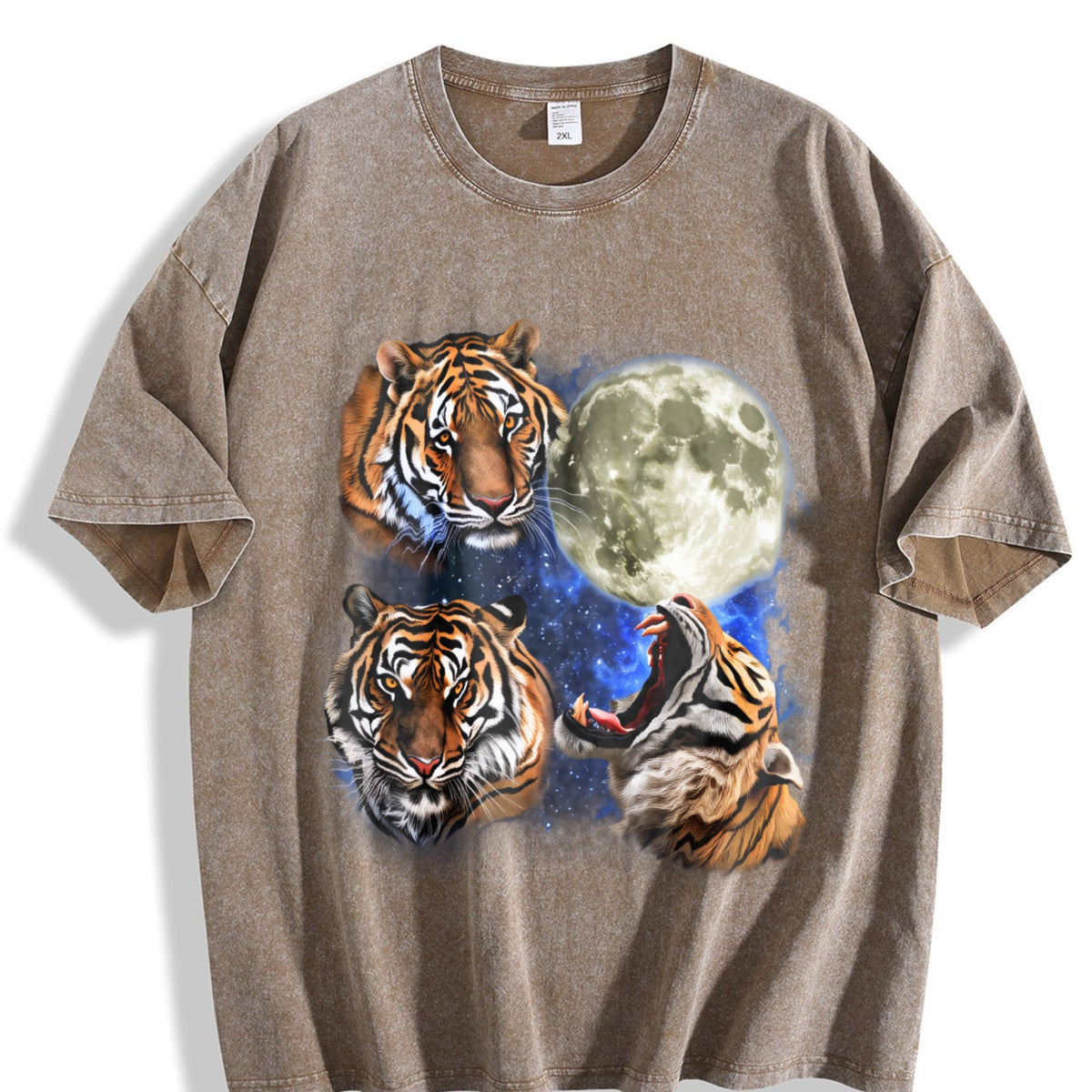 Tigers In Galaxy Vintage Washed T-Shirt product image 3