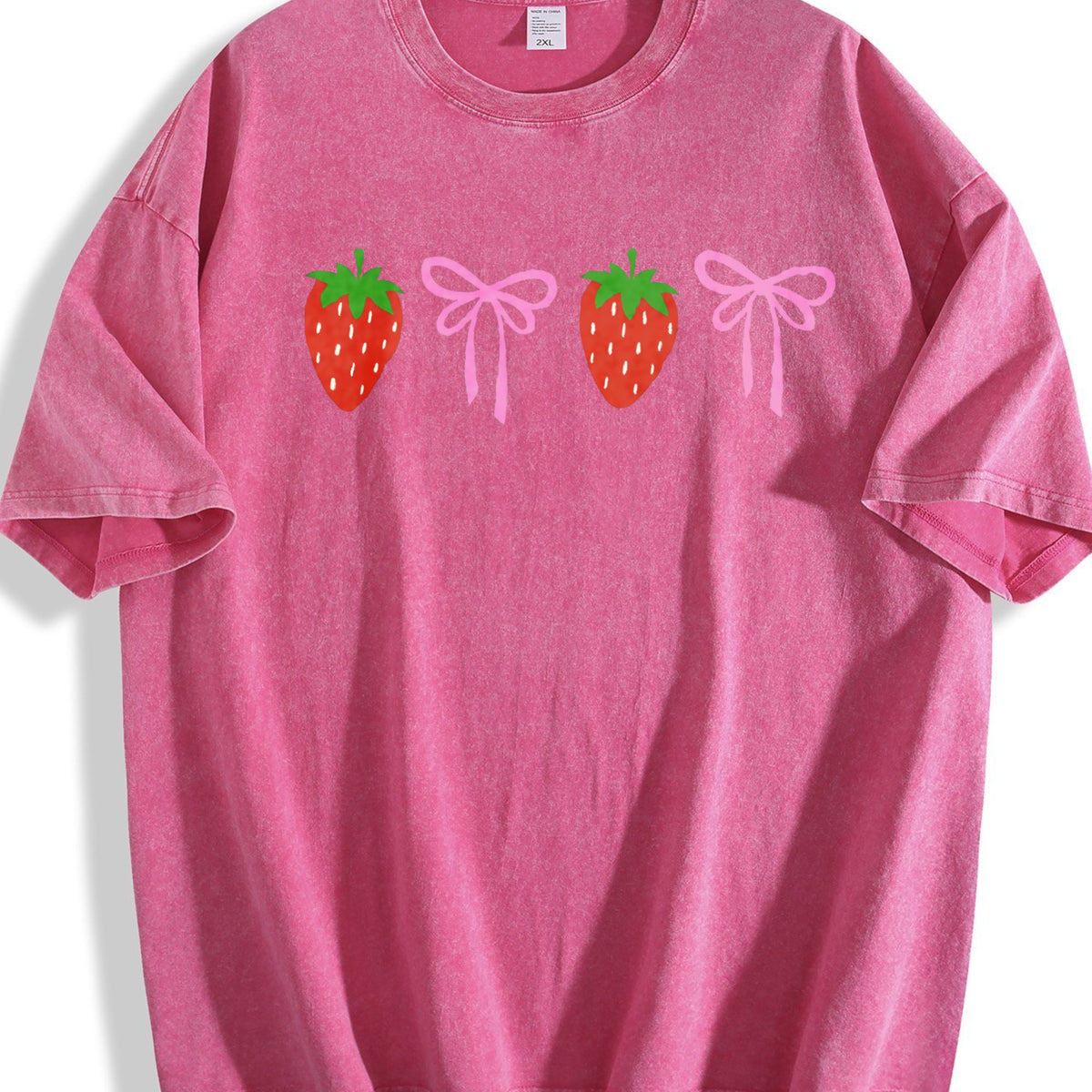 Strawberry Bow Vintage Washed T-Shirt product image 7