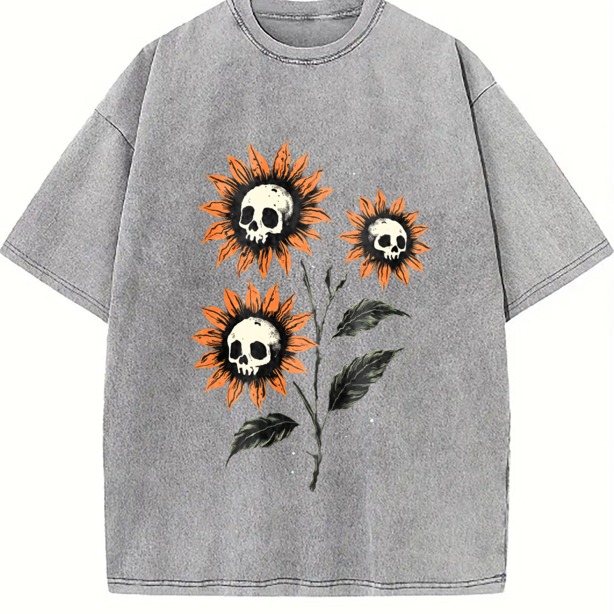 Skull Sunflowers Gothic Goth Creepy Cute Alt Grunge Y2K product image 4
