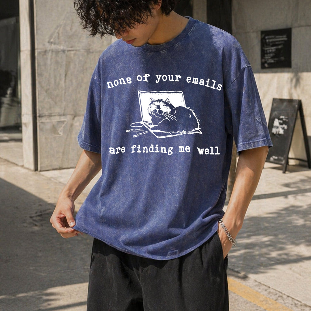 None Of Your Emails Funny Vintage Washed T-Shirt product image 8