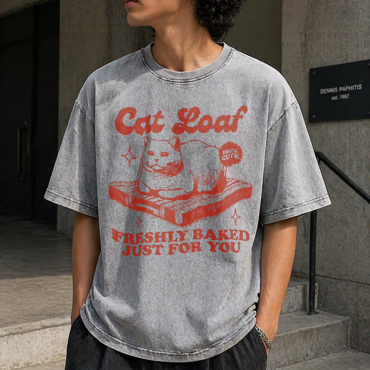 Cat Loaf Vintage Washed T-Shirt product image 5