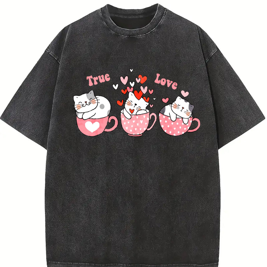 Cat Love True Vintage Washed T-Shirt product image 2