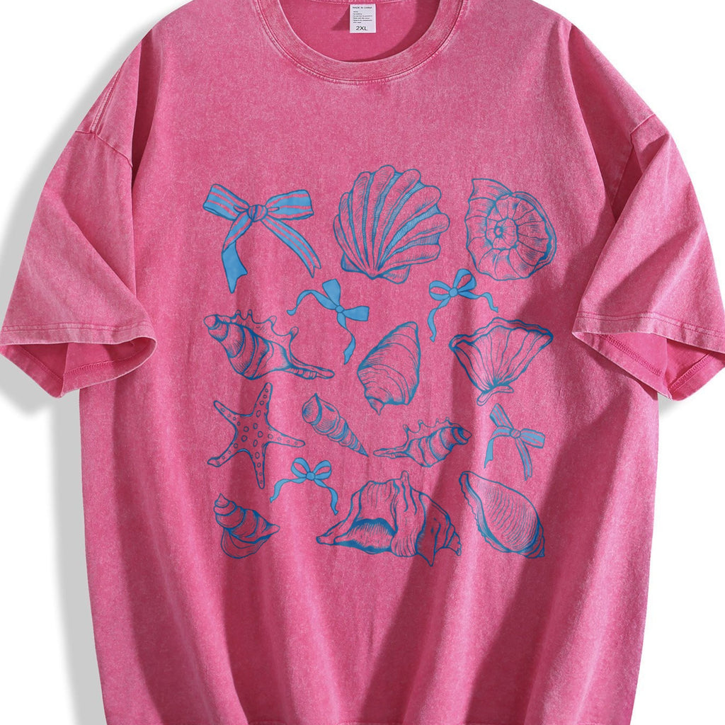 Seashell Coquette Summer Beach Vintage Washed T-Shirt product image 7
