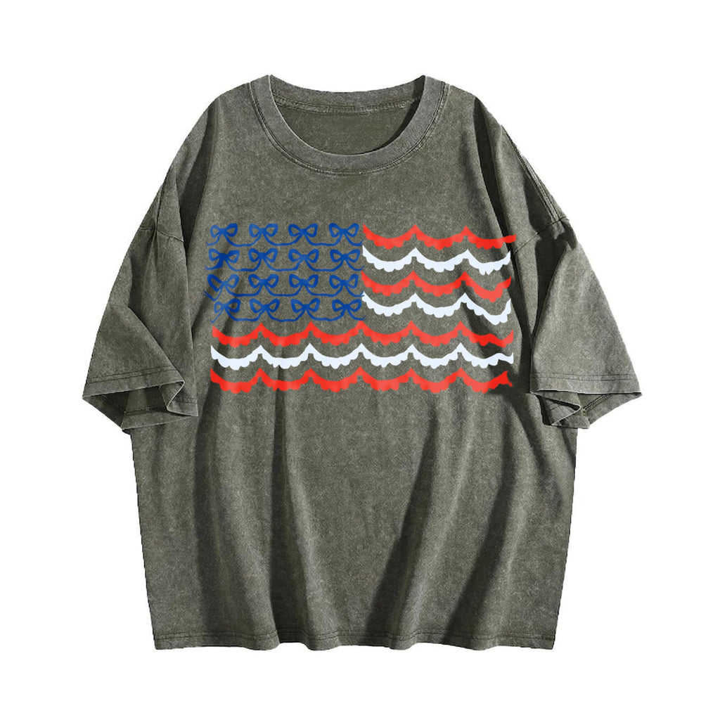 USA Bow Coquette Vintage Washed T-Shirt product image 4