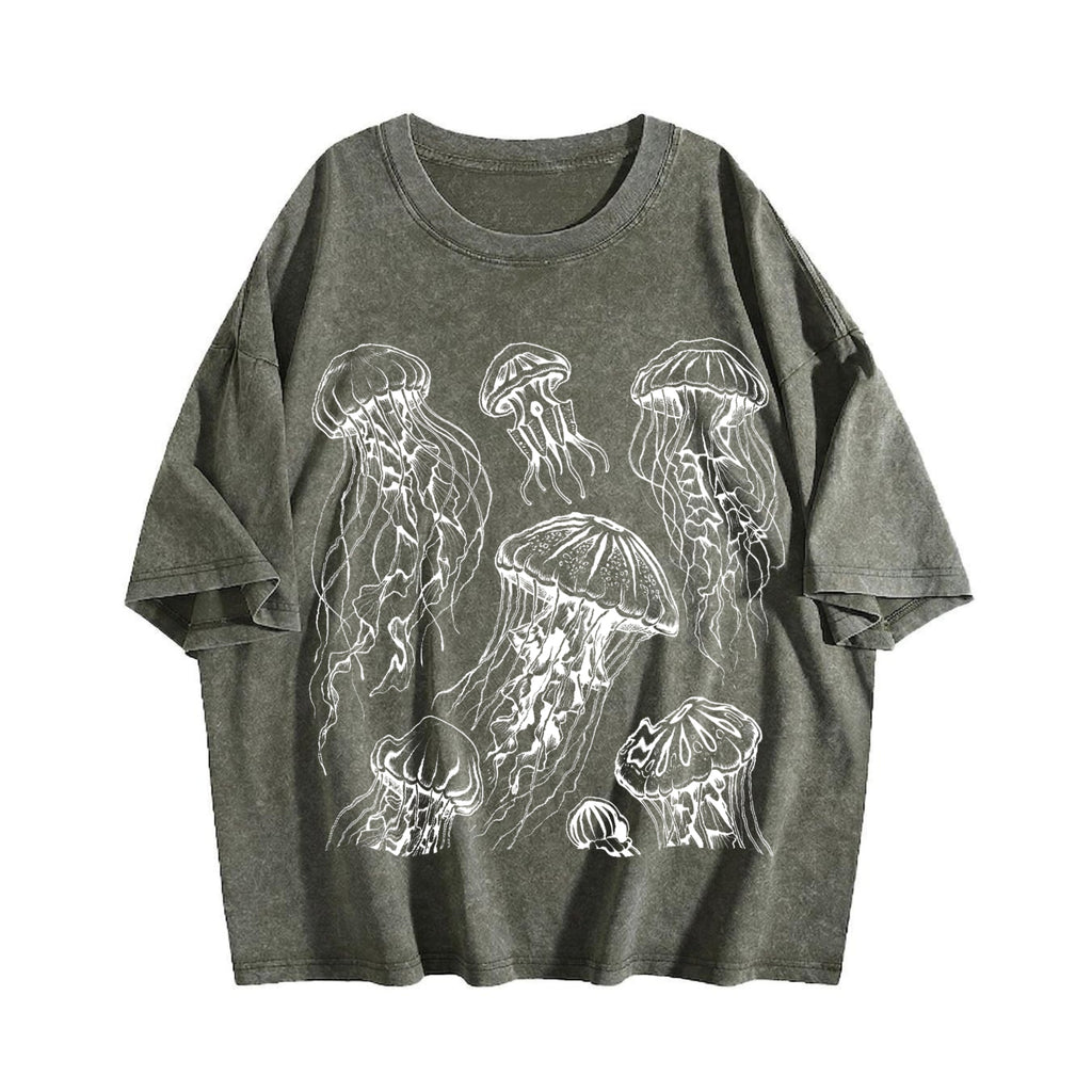 Jellyfish 90s Tattoo Vintage Washed T-Shirt product image 4