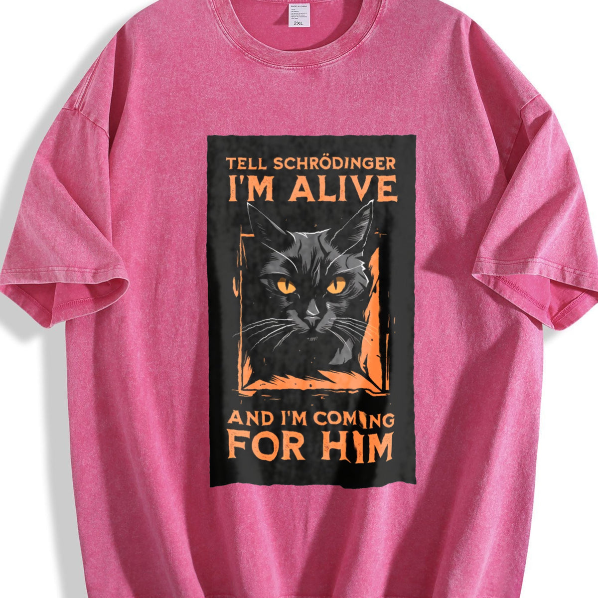 Tell Schrodinger I'm Alive Cat Vintage Washed T-Shirt product image 7
