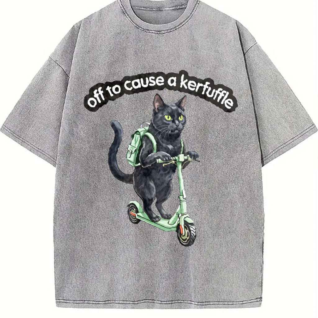 Funny Black Cat Scooter Off To Cause A Kerfuffle Boxy product image 5