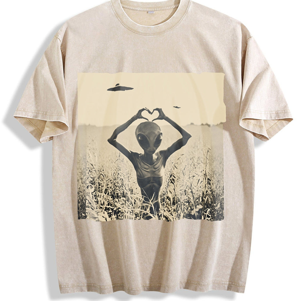 Alien Heart Hands in a Meadow Vintage Washed T-Shirt product image 1