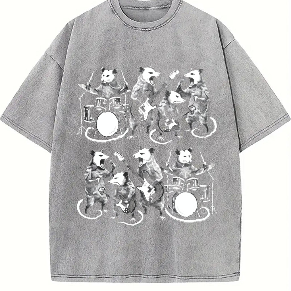 Possum Rock Band Vintage Washed T-Shirt product image 5