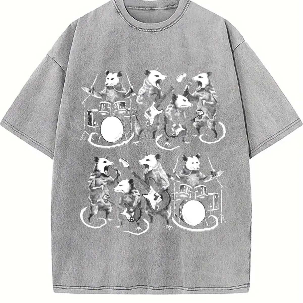 Possum Rock Band Vintage Washed T-Shirt product image 5