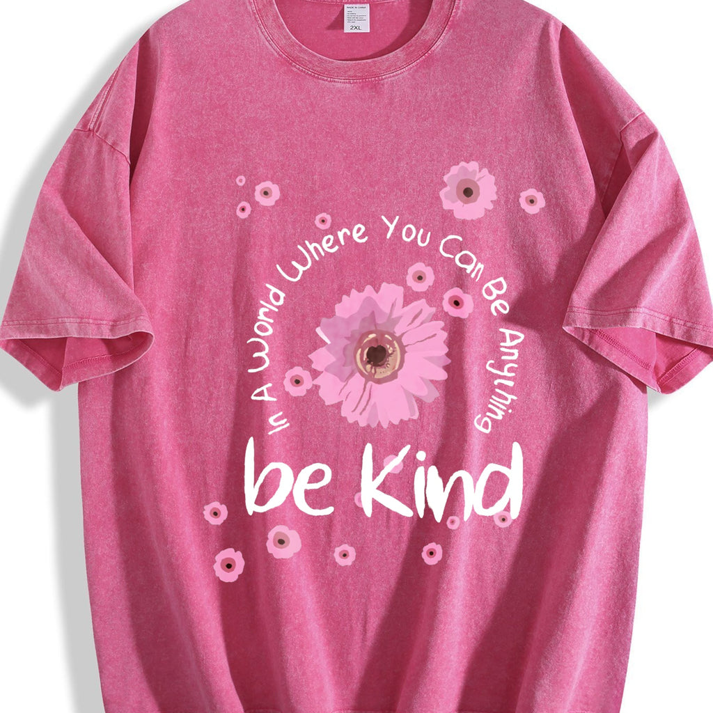 Fun Pink Floral Washable Vintage Washed T-Shirt product image 5