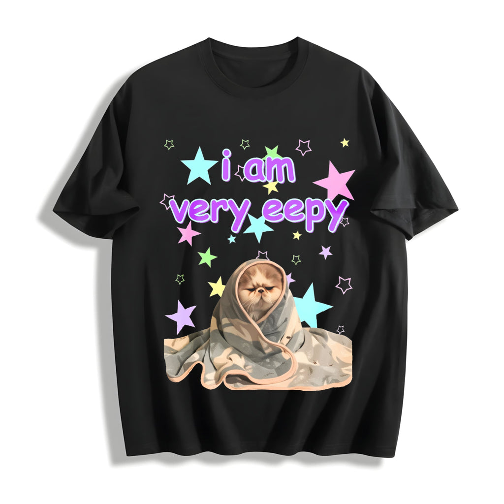 Eepy Cat Funny Cotton T-Shirt product image 1