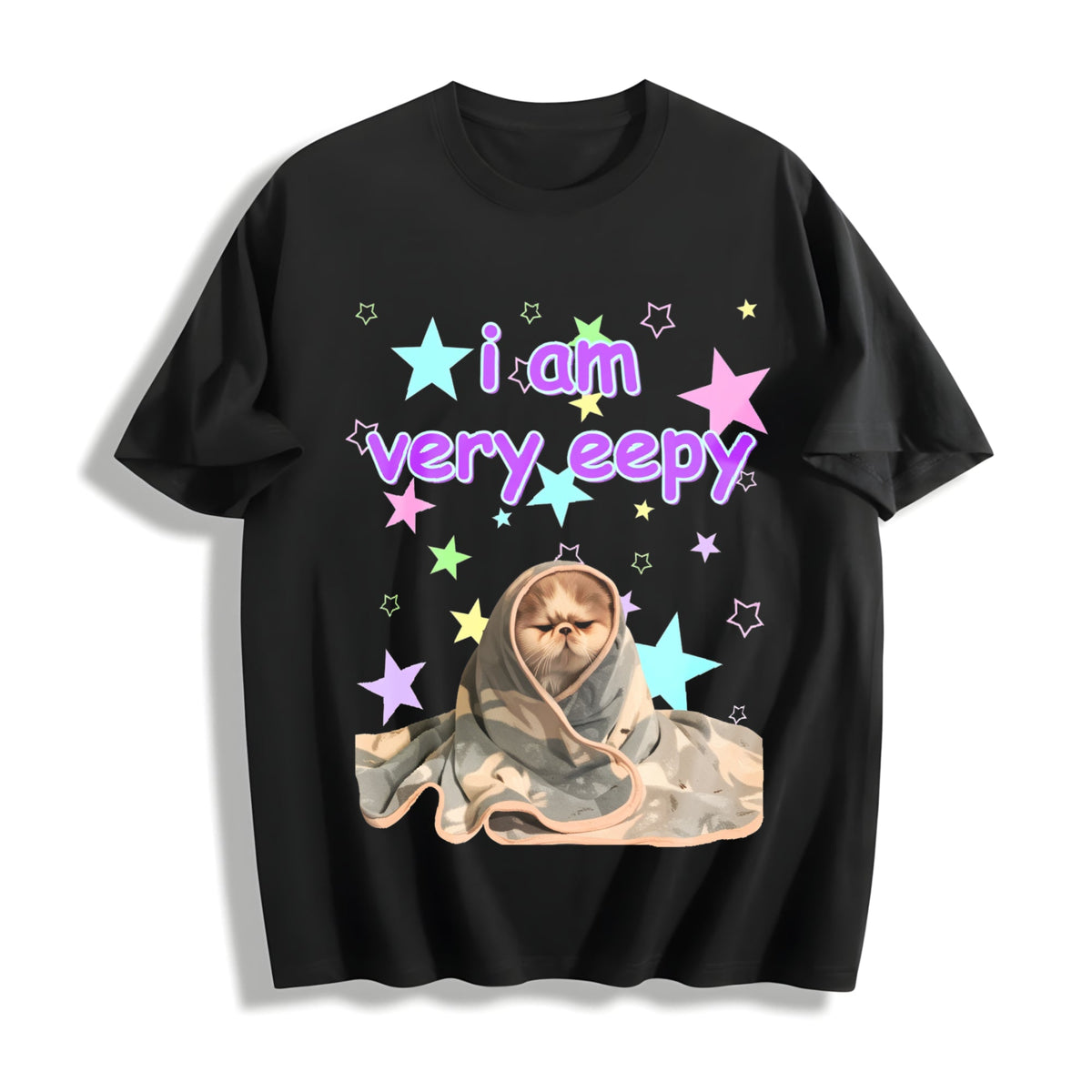 Eepy Cat Funny Cotton T-Shirt product image 1