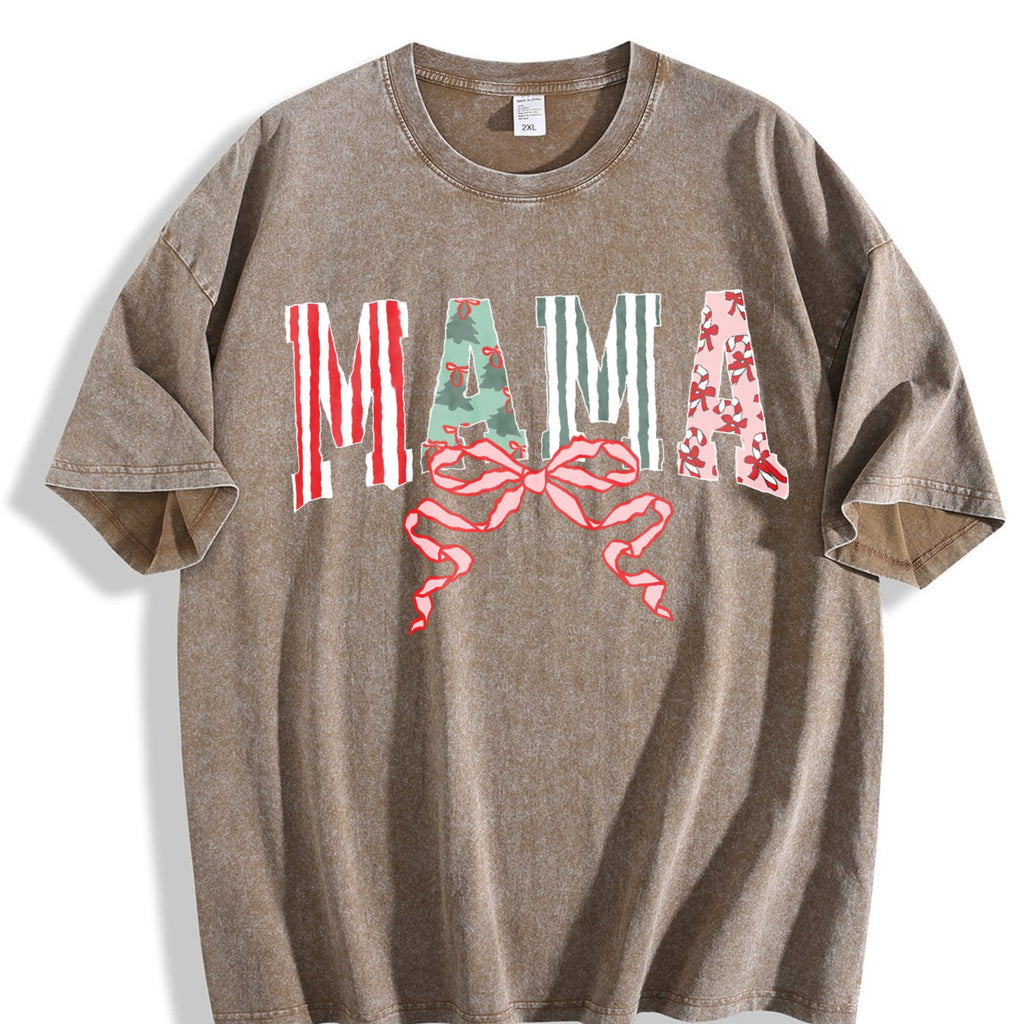 Christmas Mama Vintage Washed T-Shirt product image 3