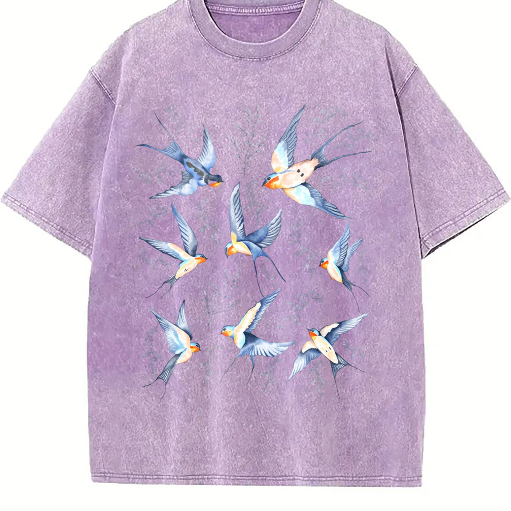 Birds 90s Tattoo Vintage Washed T-Shirt product image 6