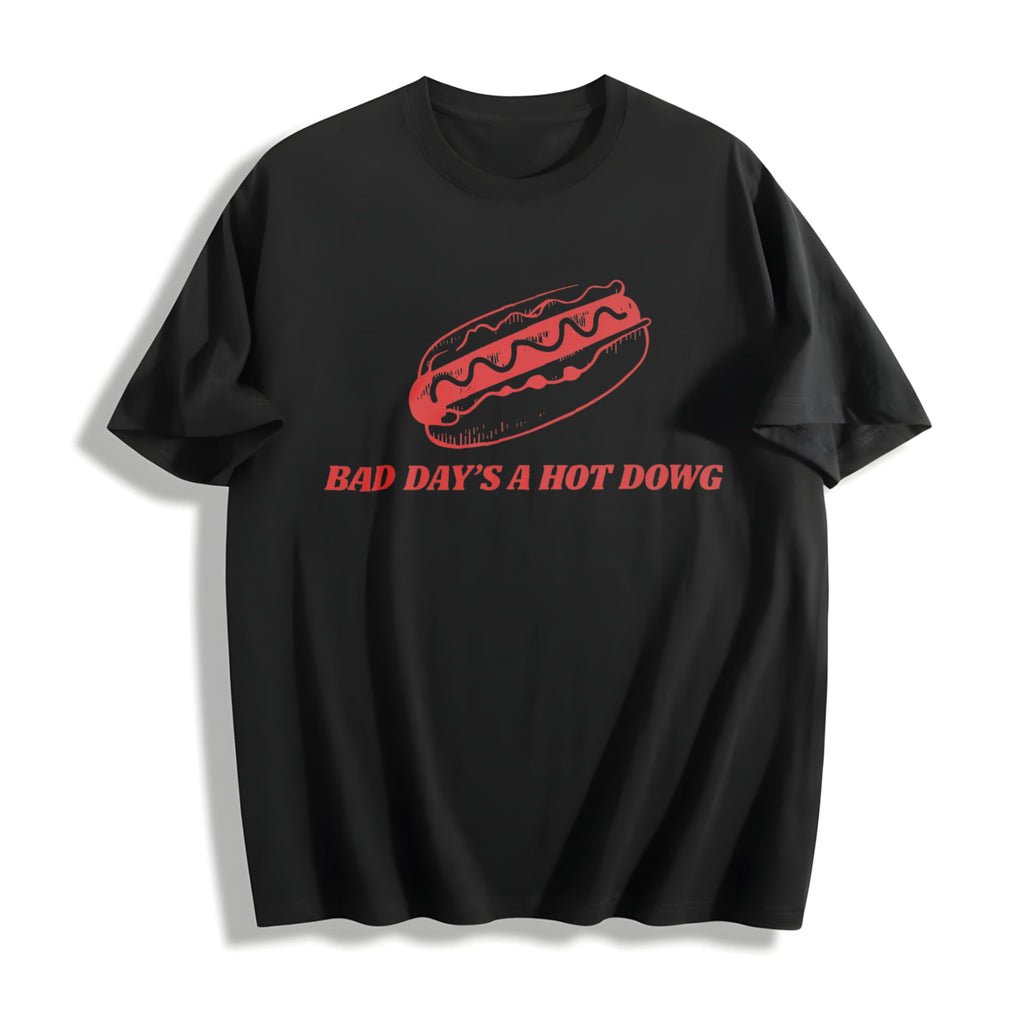 Bad Day To Be A Hot Dog Ironic Funny Meme Boxy Dtg Cotton product image 1