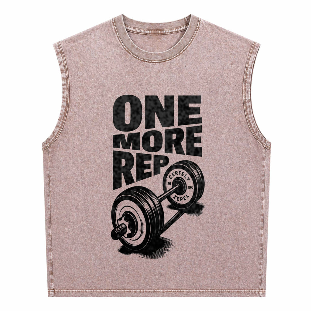 Funny Gym Workout - One More Rep Weightlifting Men's Washed Tank Top