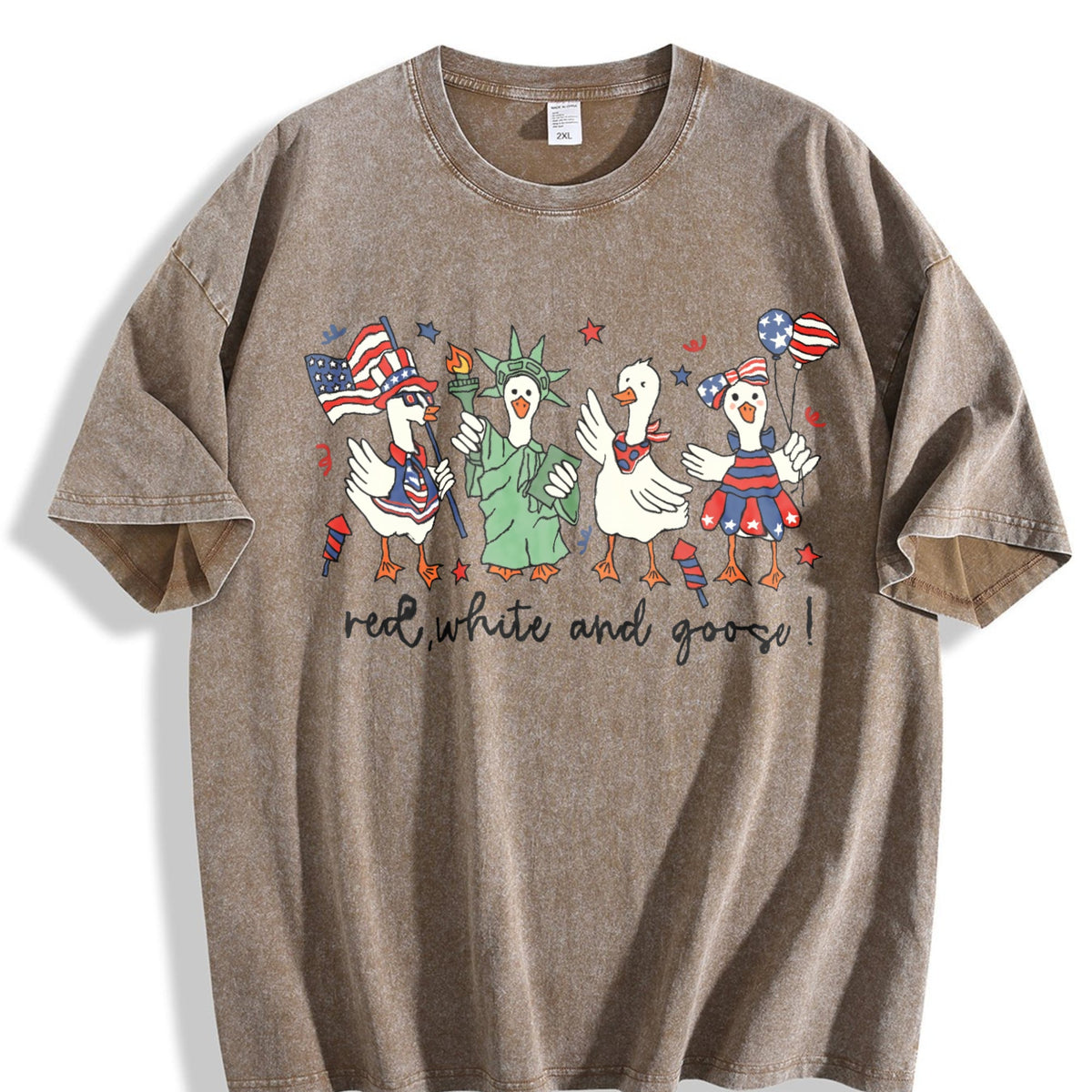 Patriotic Goose Vintage Washed T-Shirt product image 3