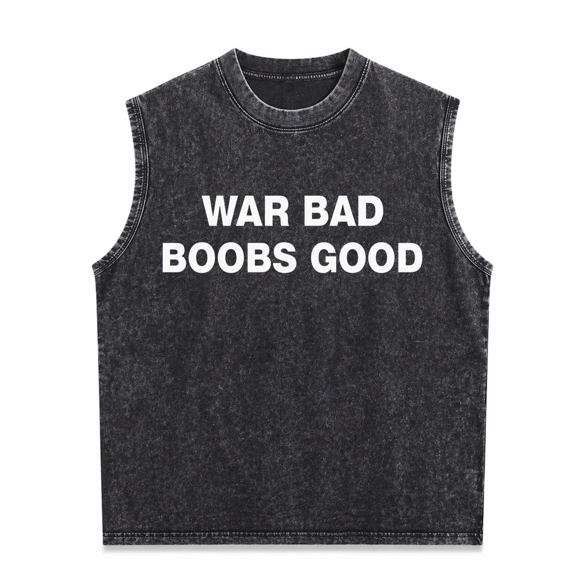 War Bad Boobs Good Black Men's Washed Tank Top