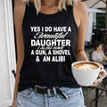 Beautiful Daughter Protective Parent Slogan Women's Tank Top