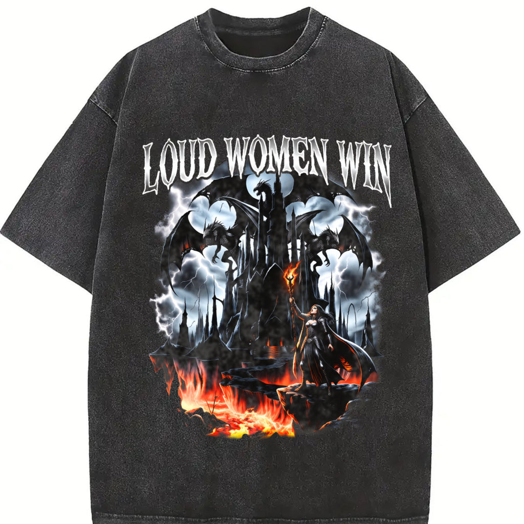 Loud Win Dragon 90s Vintage Washed T-Shirt product image 2