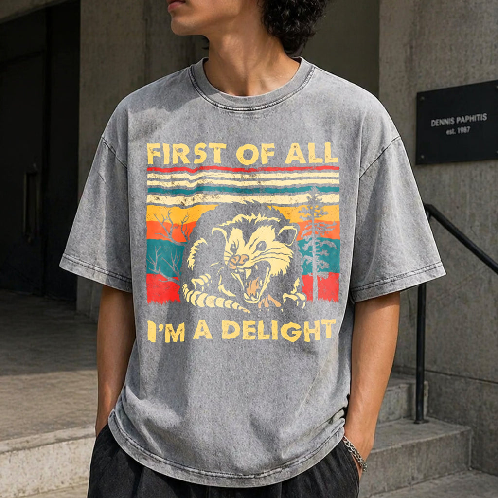 First Of All I'm A Delight Sarcastic Angry Opossum Vintage product image 5