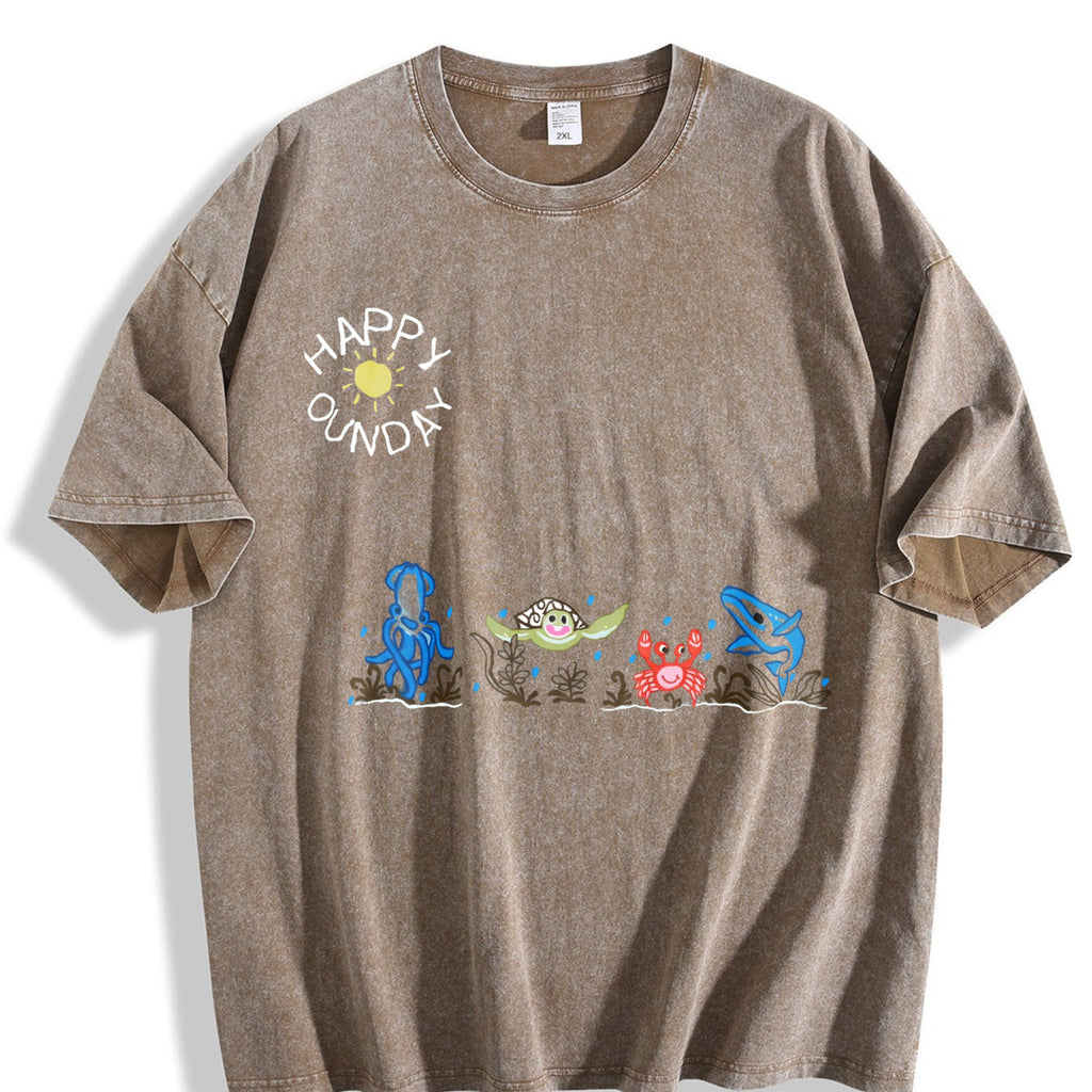 Sea Animals Vintage Washed T-Shirt product image 3