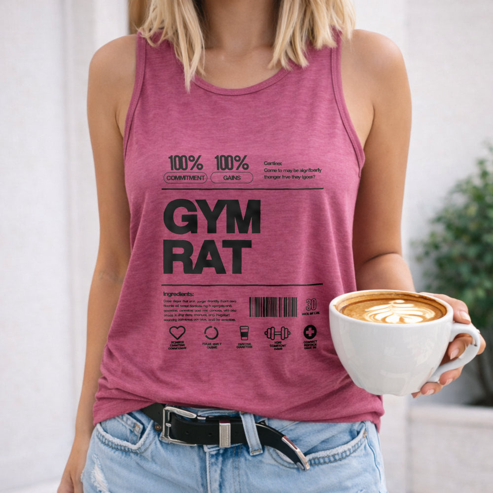 Bright Orange Gym Rat - Letter Women's Tank Top