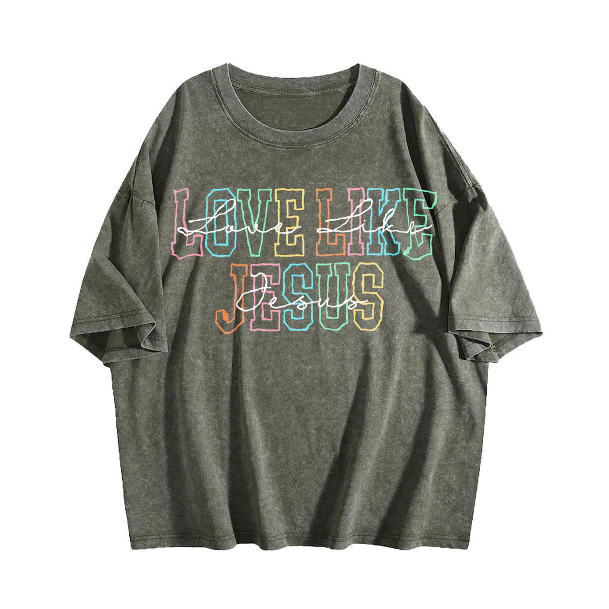 Love Like Jesus Vintage Washed T-Shirt product image 4