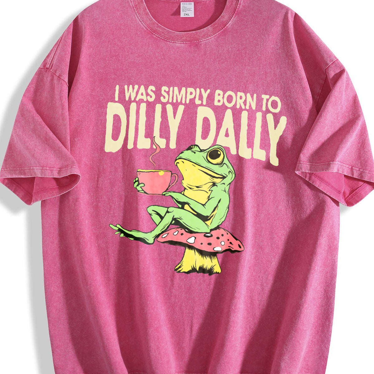 Funny Frog On Mushroom Born To Dilly Dally Meme - Boxy product image 7