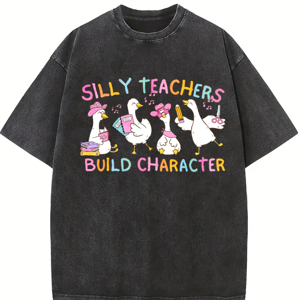 Silly Teacher Goose Vintage Washed T-Shirt product image 2