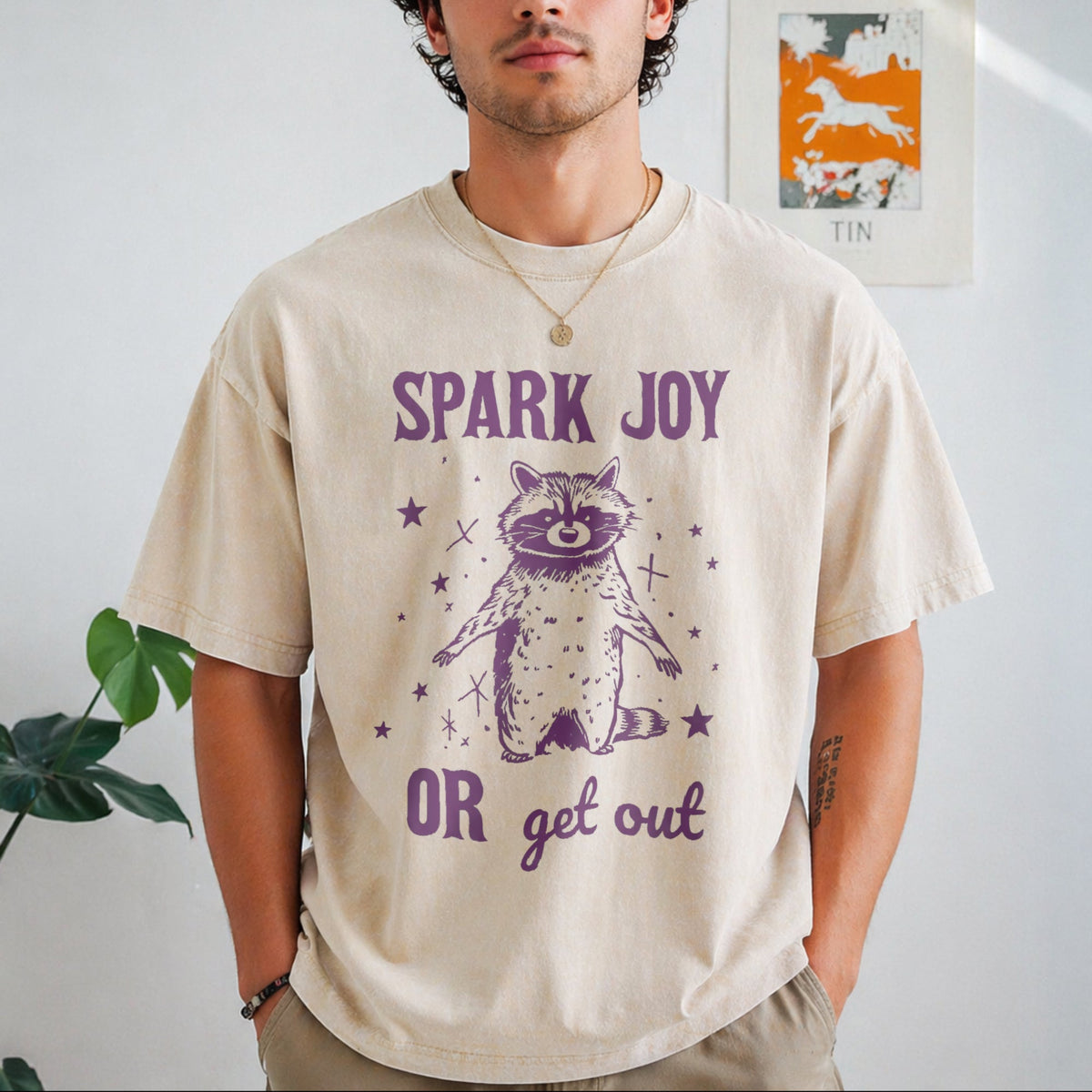 Spark Joy Or Get Out Vintage Washed T-Shirt product image 1