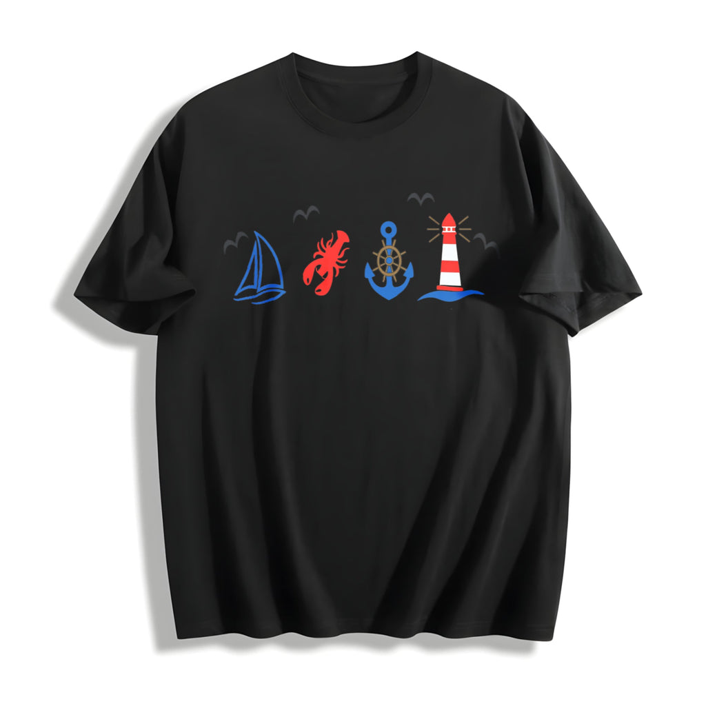 Coastal Nautical Summer Cotton T-Shirt product image 1