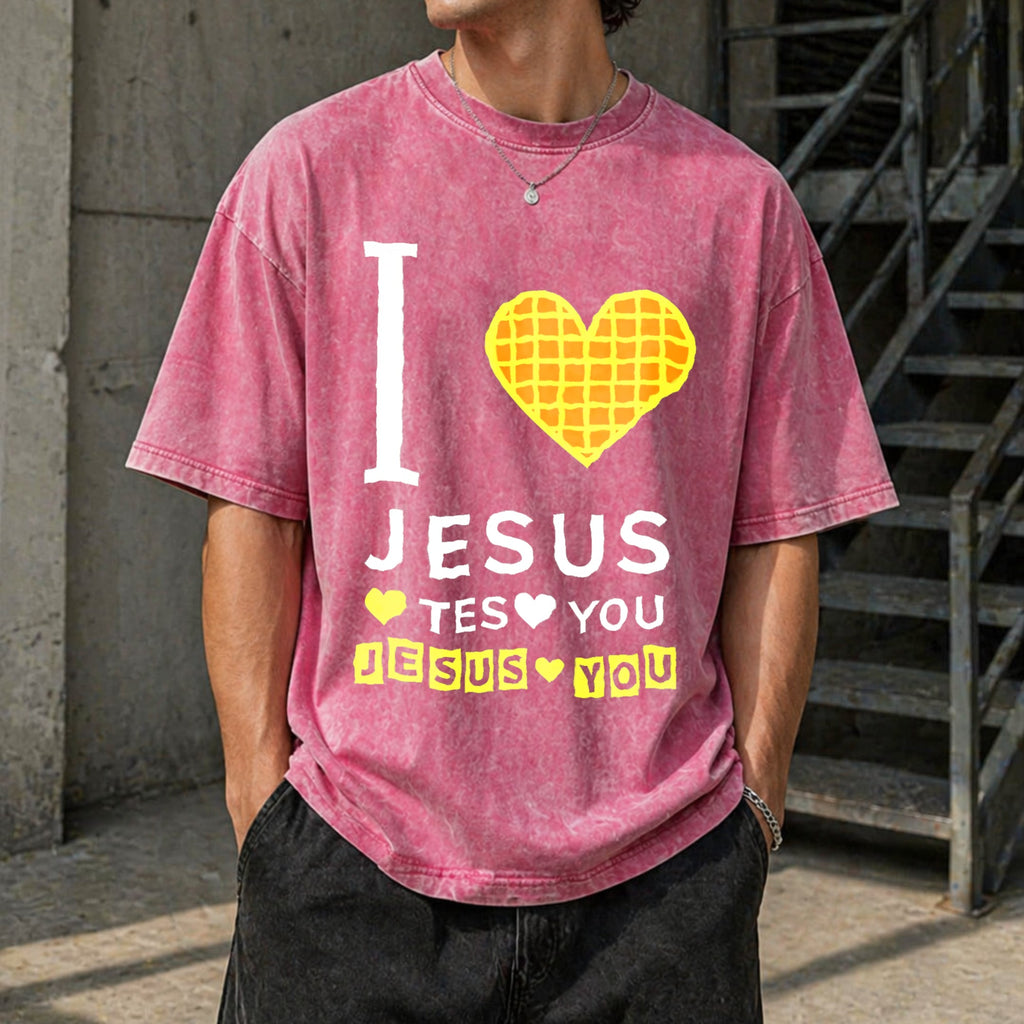 I Love Jesus You Vintage Washed T-Shirt product image 7