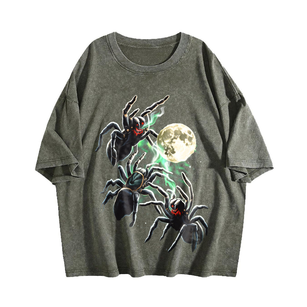 Spider Moon 90s Vintage Washed T-Shirt product image 4