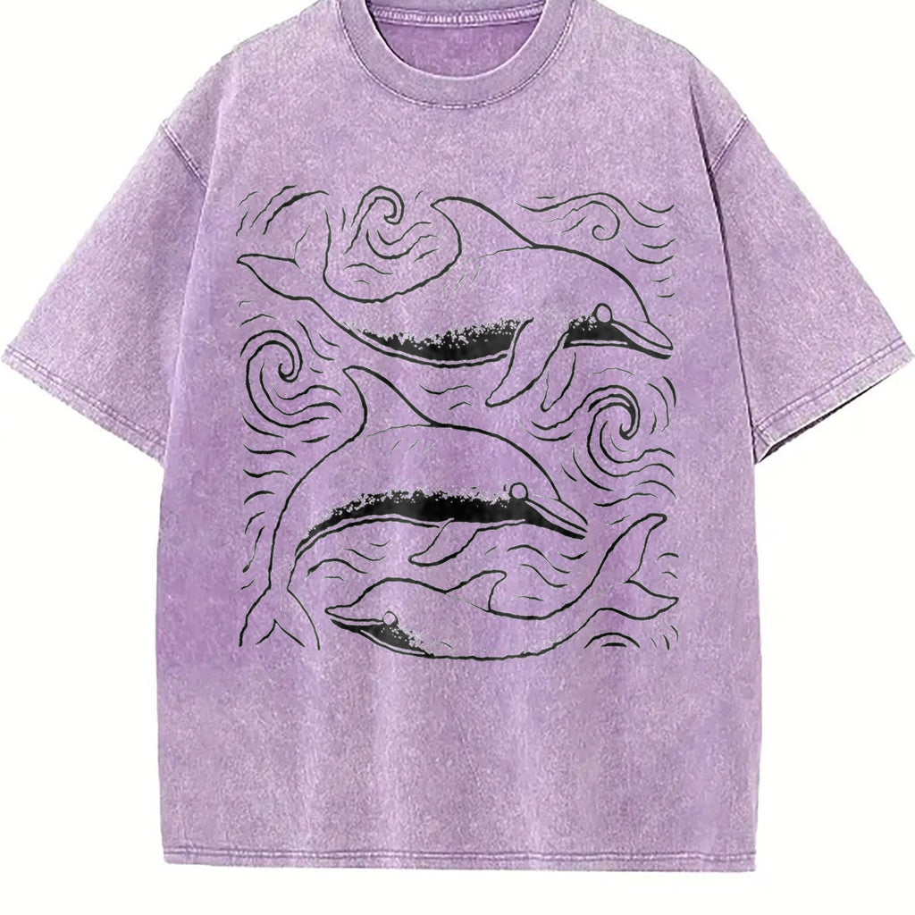 Dolphins Ocean 90s Vintage Washed T-Shirt product image 6