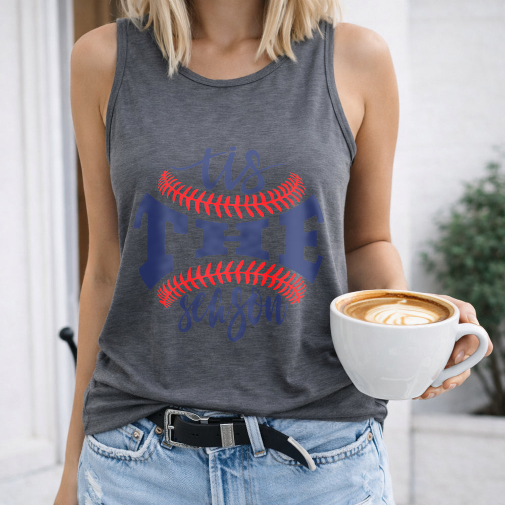 Tis The Season Letters & Baseball Women's Tank Top