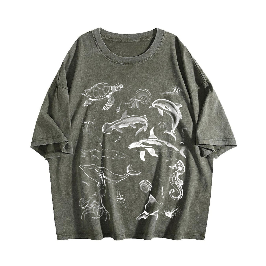 Sea Animals 90s Vintage Washed T-Shirt product image 4