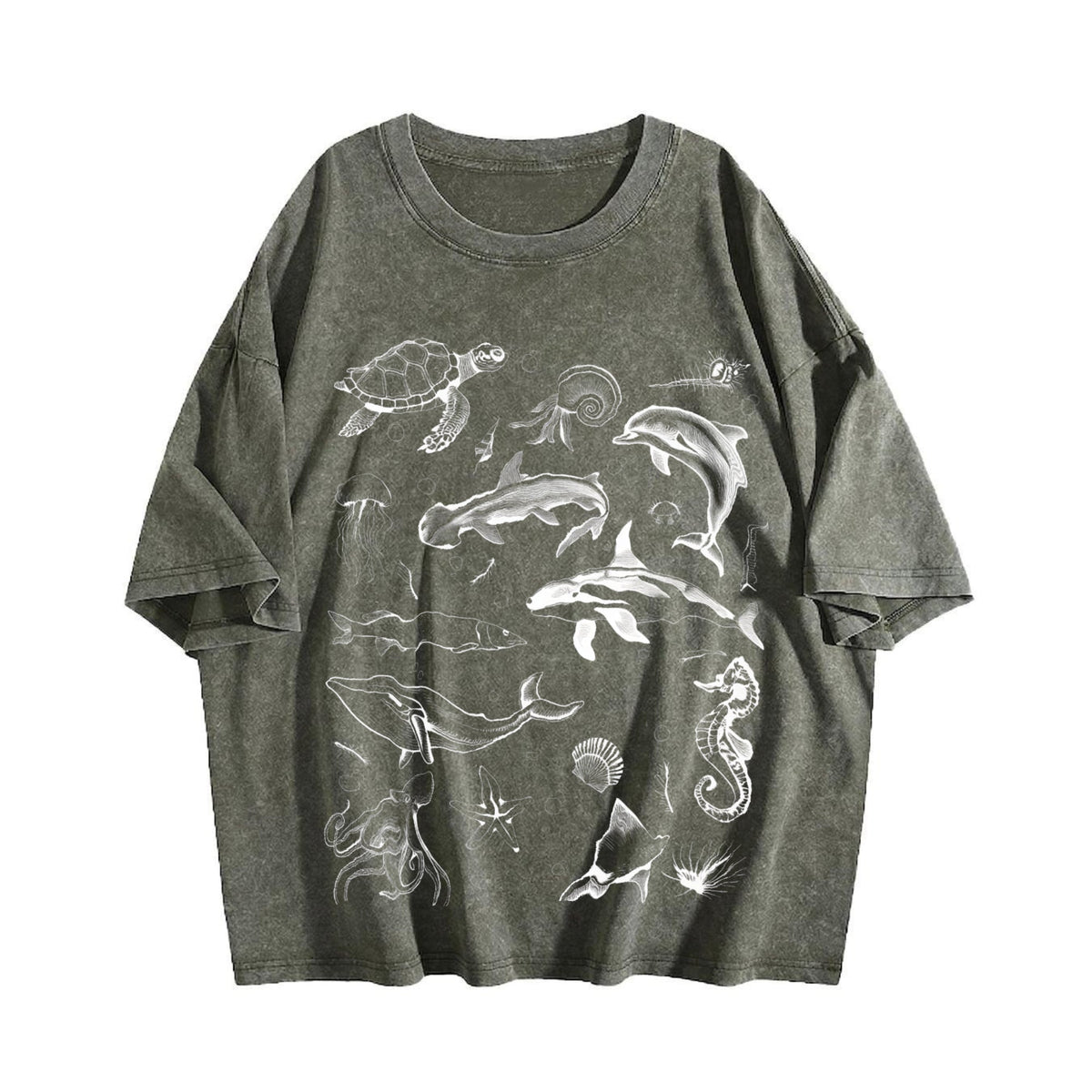 Sea Animals 90s Vintage Washed T-Shirt product image 4