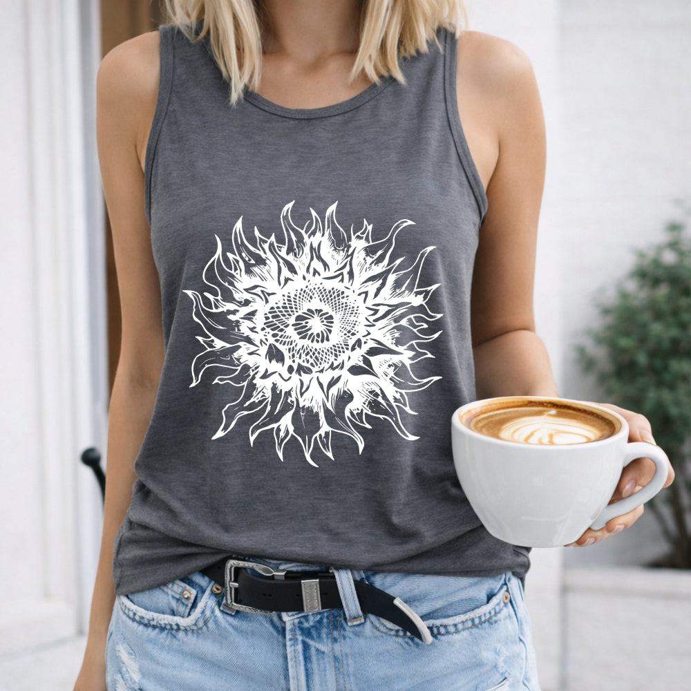 White Flame Sun Women's Tank Top