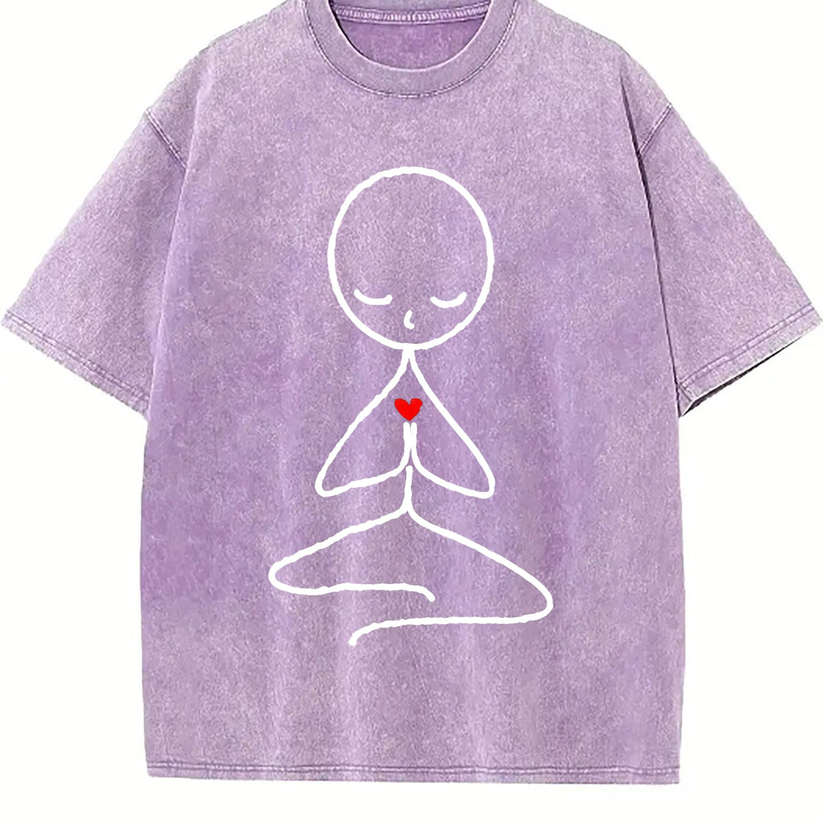 Stick Figure Meditating Winter Vintage Washed T-Shirt product image 6