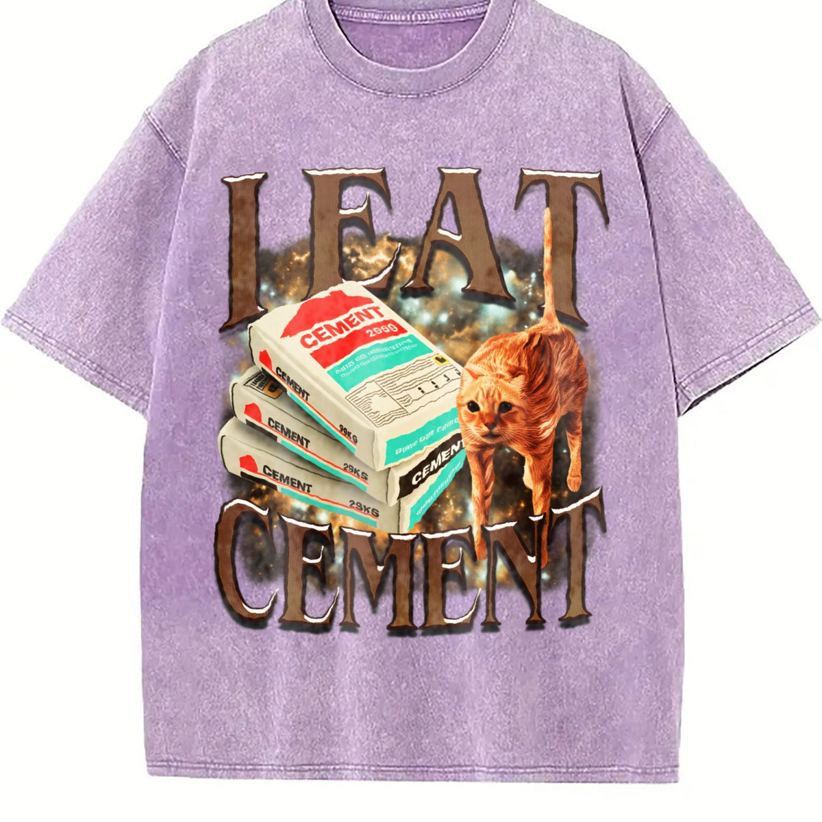 I Eat Cement Funny Cat Meme Vintage Washed T-Shirt product image 6
