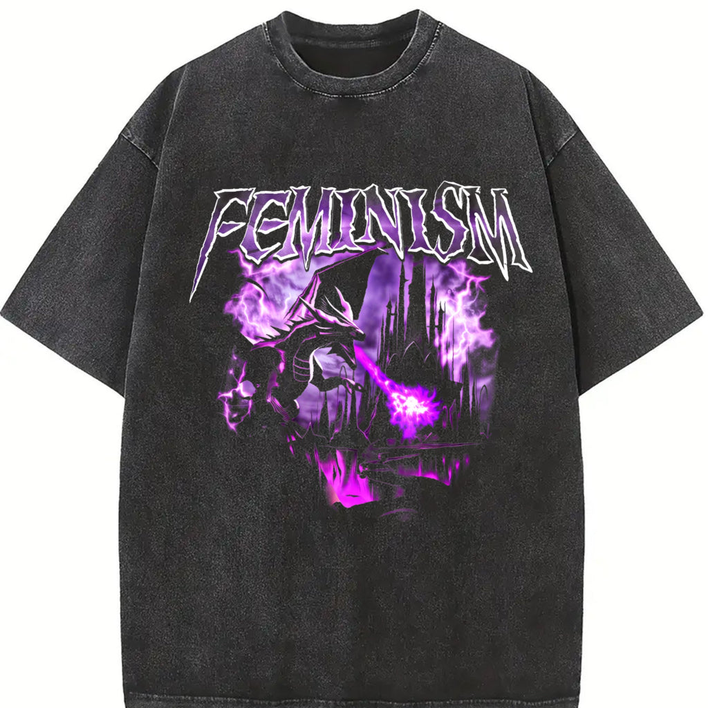 Feminism Dragon Vintage Washed T-Shirt product image 2