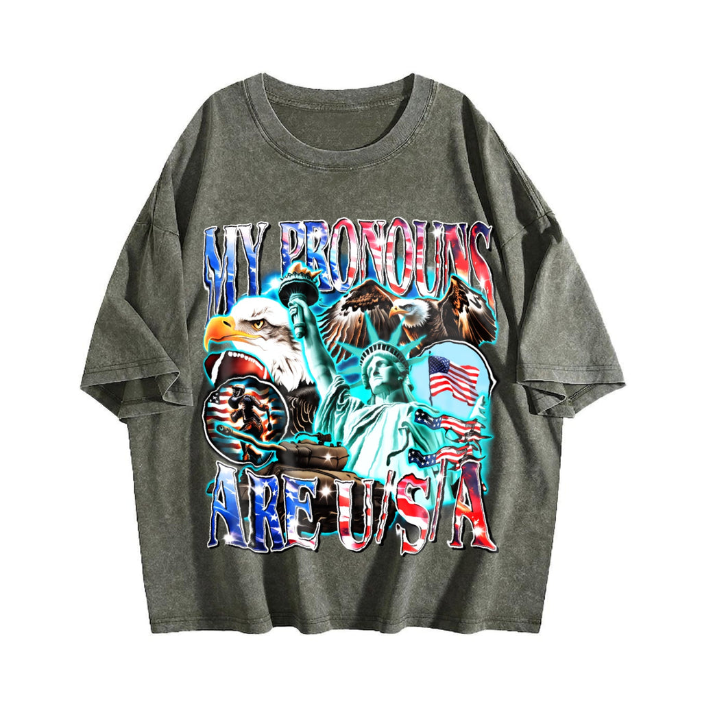 My Pronouns Are USA Vintage Washed T-Shirt product image 4